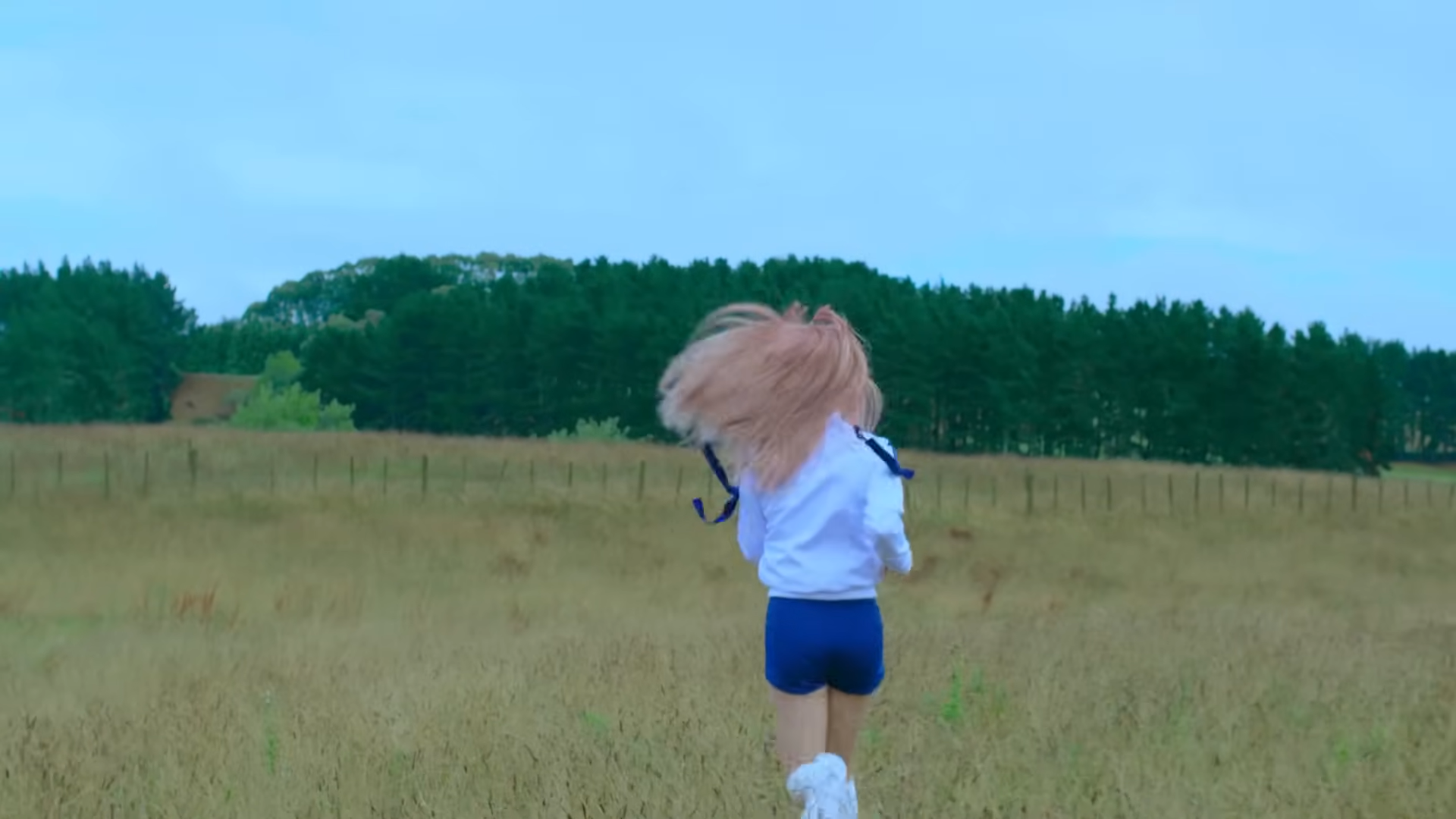 Vivi running towards a forest.